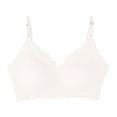 thumbnail image 7 of DDAPJ pyju Seamless Bras Women Soft Jelly Push Up Wireless Bra Supportive V Neck No Underwire Comfort Tshirt Bralettes White M, 7 of 7