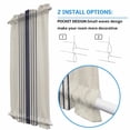 thumbnail image 3 of Midnight Blue Striped Door Curtains for Door Window, French Sidelight Front Back Door Curtains With Tieback, Beige Geometric Modern Art Kitchen Rod Pocket Drapes Panel, 54"x72", 3 of 5