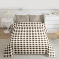 thumbnail image 2 of Feelyou Retro Wheat Plaid Queen Comforter Set, Stripes Lines Buffalo Bedding Set, 3pcs, 2 of 8
