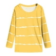 thumbnail image 5 of Linfrsh Girls Long Sleeve Shirts Girls Shirts Casual Long Sleeve Crewneck Loose Striped Sweatshirts Pullover Tops Yellow,13-14 Years, 5 of 5