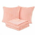 thumbnail image 2 of Home Soft Things BOON Rabbit Fur Throw with 2 Pillow Combo Set, 60" x 80", Peach Echo, 2 of 4