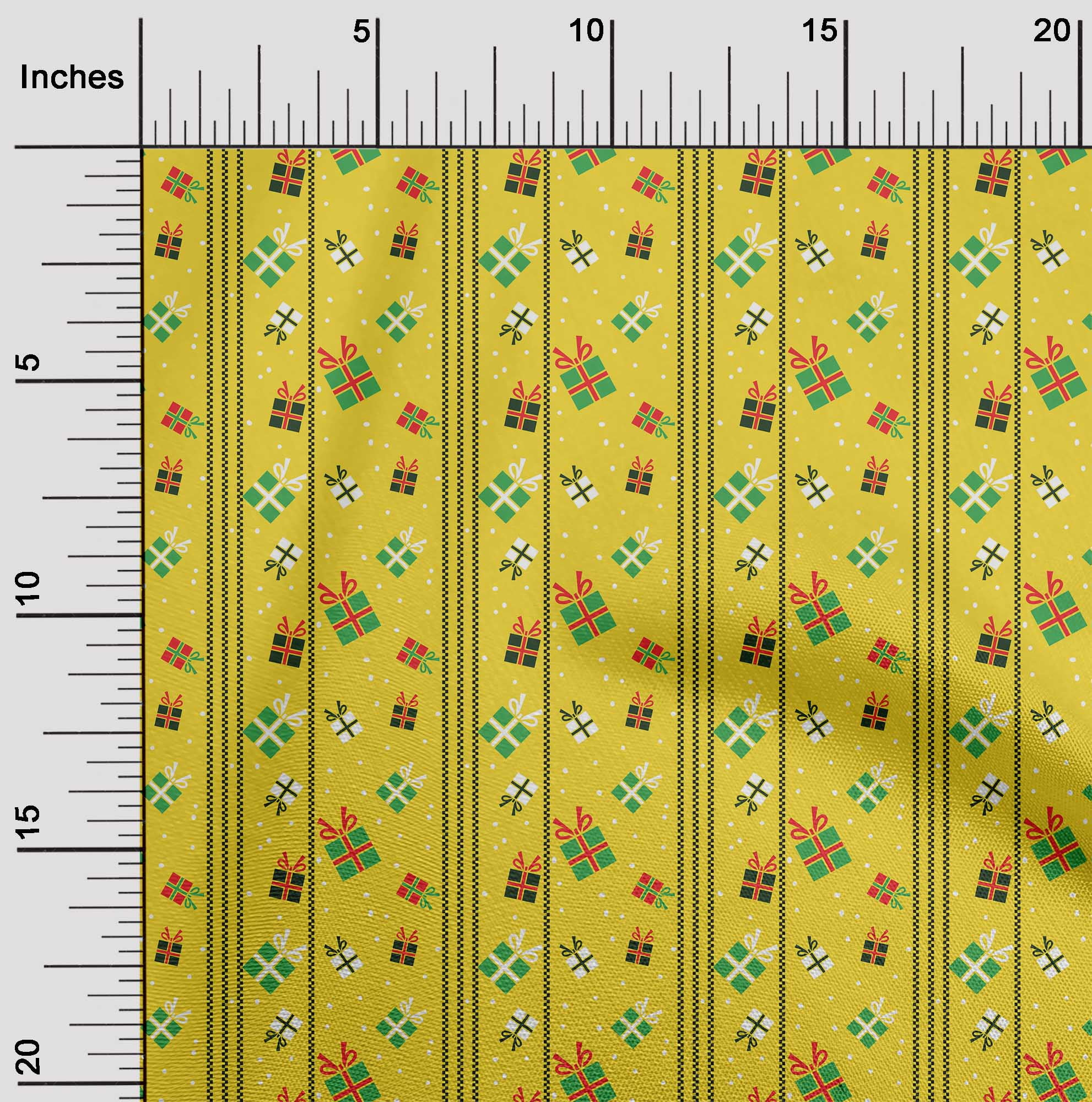 oneOone Cotton Poplin Twill Yellow Fabric Merry Christmas Sewing Fabric By The Yard Printed Diy Clothing Sewing Supplies 56 Inch Wide-JNQ