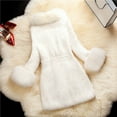 thumbnail image 3 of Elegant Women's Shearling Long Coat Thick Warm Winter Fashion Outerwear Jacket, 3 of 4