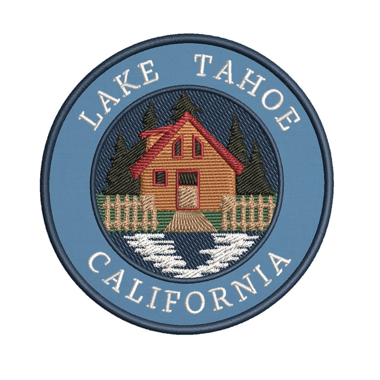 Cabin by the Lake - Lake Tahoe California 3.5 Embroidered Patch DIY  Iron-On / Sew-On Badge Emblem - Fishing Camping Hiking Nature Animals -  Decorative Novelty Souvenir Applique 