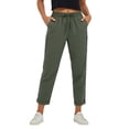 thumbnail image 2 of Mifsaly Cotton Joggers for Women Straight Leg Comfortable Sweatpants Cuffed Hem Lightweight Hiking Pants Workout Athletic Casual Outdoor Causal Clothes with Pockets L, 2 of 8