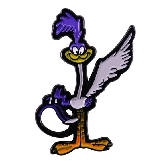 Road Runner Cartoon Character Full Figure 1.25 Inches Tall Enamel Metal Pin