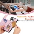 thumbnail image 4 of Funda tipo cartera UEEBAI para iPhone 13 Pro de piel sintética blanca con forma de margarita, 4 of 7