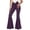 Dark Purple, variant on LIUJUNSHOP Women's Butterfly Bell Bottom Jeans Elastic High Waisted Embroidered Classic Flareed Jeans Raw Hem Denim Pants with Pocket