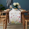 thumbnail image 2 of Wild Flowers Table Runner - 72 Inch Long, Kitchen Dining Table Runner Dresser Scarves, Spring Butterfly Watercolor Country Floral Farmhouse Decor for Coffee Tables Wedding Party Banquet, 2 of 8