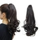 thumbnail image 1 of Getacota Extensión de cola de caballo de 14.0 in, rizado, ondulado, recto, sintético, clip en garra, extensión de pelo de una pieza, colas largas para mujeres (marrón), 1 of 1