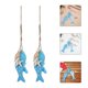 thumbnail image 5 of Wood Fish Wall Hanging Decor for Decoration 2Sets Sky-Blue Nautical Sculpture, 5 of 5