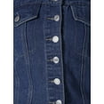 thumbnail image 5 of INSPIRE CHIC Women's Denim Corset Top Button Front Raw Hem Smocked Back Tube Tops, 5 of 5