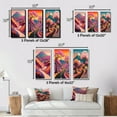 thumbnail image 4 of Designart "Playful Purple Mountain Scene Along the Swirling Road II" Meadow Wall Art Set Of 3 - Traditional Pink Gallery Wall Set For Home Decor, 4 of 6