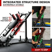 RitFit Leg Press Hack Squat Machine, Professional Adjustable Leg Press Machine for Home Gym with Linear Bearing and Weight Storage Posts, Full Lower Body Workout, Red