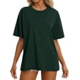 thumbnail image 2 of Oversized T Shirts for Women 2026 Summer Short Sleeve Crewneck Basic Plain Casual Tshirt Blouse Tunic Top, 2 of 5