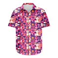 thumbnail image 5 of Valentine's Day Mens Shirt, Heart Print Shirt Men, Men's Valentine's Day Printed Shirts Casual Short Sleeved Lapel Shirt Tops, 5 of 5