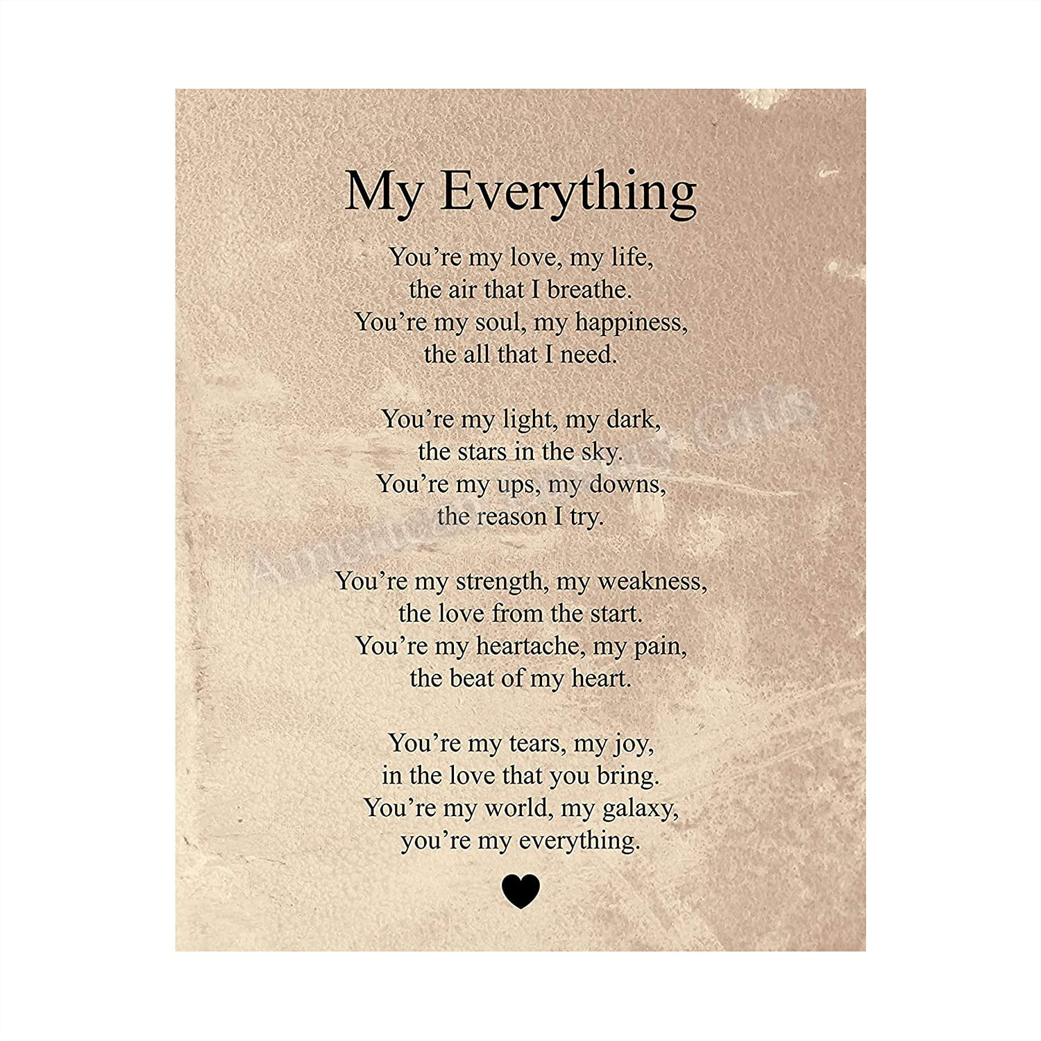 love you Print are my everything a4 gloss picture unframed 2 