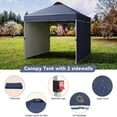 thumbnail image 3 of Pop - up canopy tent para commercial use: heavy - duty, 2 removable side panels, privacy, wheeled carry bag, 4 sandbags, portable sun shelter para camping, beach, parties y events, 3 of 5