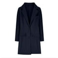 thumbnail image 4 of Clearance! Mifelio Blazers for Women, Women's Autumn/Winter Jacket Casual Fashion Long Sleeved Mid Long Coat Single Breasted Suit Jacket, Jackets for Women, Womens Blazer Dark Blue XXXL, 4 of 5