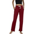 thumbnail image 2 of HEARTNICE Pajama Pants for Women Soft Print Sleepwear Pj Bottoms,(Burgundy-Plain M), 2 of 6