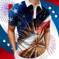 thumbnail image 3 of TOWED22 Men's 4th of July American Flag Polo Shirt Patriotic Golf Short Sleeve 4th of July Polo T-Shirts(Black,XXL), 3 of 4