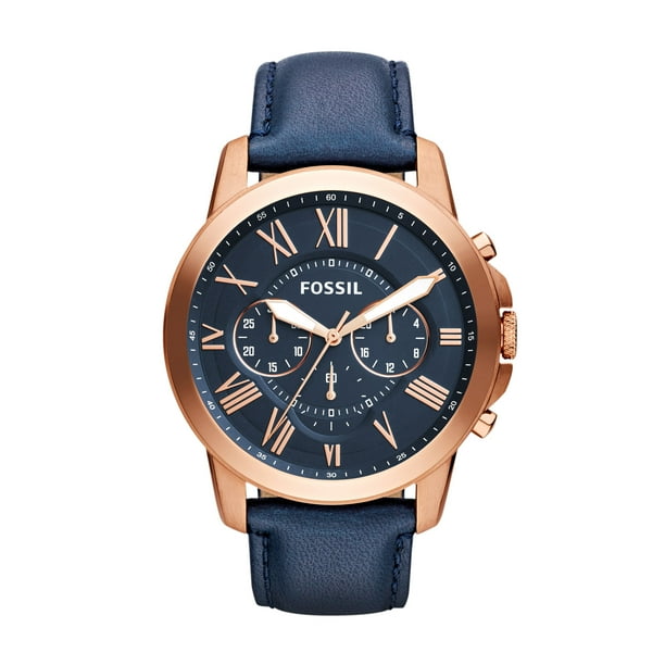 fossil grant chronograph blue