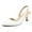 White, variant on Pennysue Women's Slingback Heels Metal Silver Pointed Toe Dress Pumps 8M