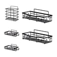 thumbnail image 3 of Estante de ducha, cesta de almacenamiento para baño, sin necesidad de perforar, moderno, montado en la pared, paquete de 5 organizadores de baño, Estilo A, 3 of 9