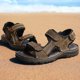 thumbnail image 3 of Sandalias de hombre Moda Verano Ocio Playa Zapatos de hombre Sandalias de cuero de alta calidad Sandalias de hombre The Big Yards (26,5 cm), 3 of 3