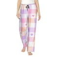 thumbnail image 2 of Picia Heart Buffalo Plaid Womens Soft Woven Cotton Elastic Waistband Sleep Pajama Pant Lounge Sleep Pant With Pockets And Drawstring-Medium, 2 of 9