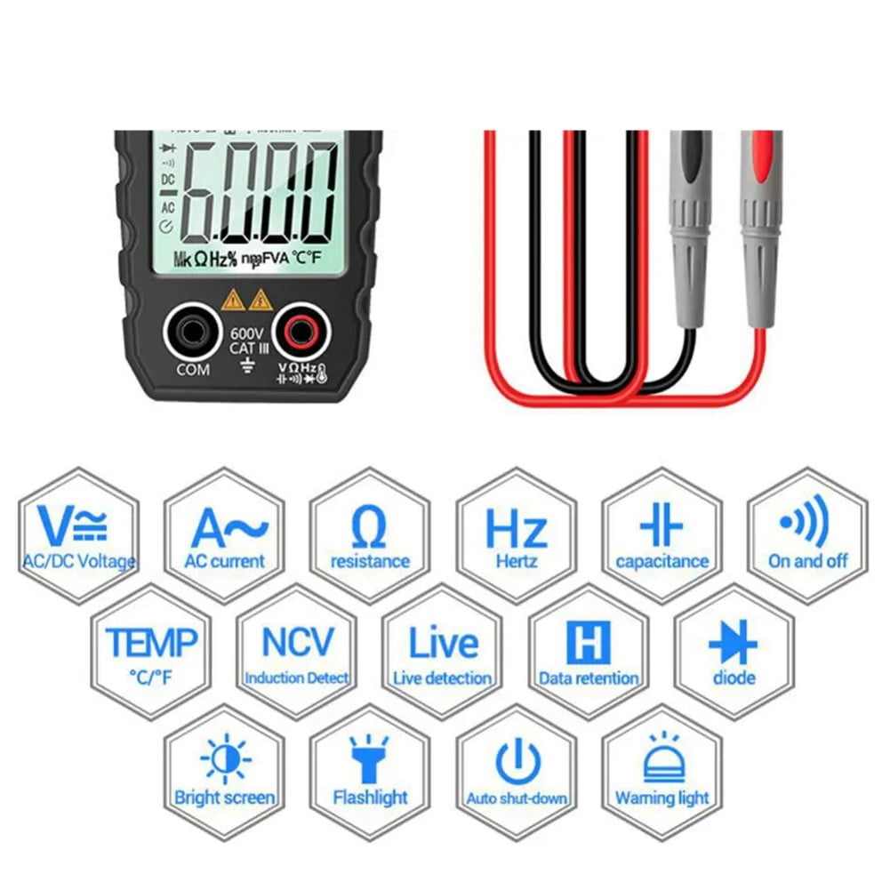 current clamp digital clamp AC 600A, 6000 Counts TRMS Auto Range multimeter