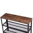 thumbnail image 5 of (101.5 x 35 x 80 cm) Industrial Style Three-Layer Cross Porch Table Two-Layer Iron Net Black Walnut Color, 5 of 24