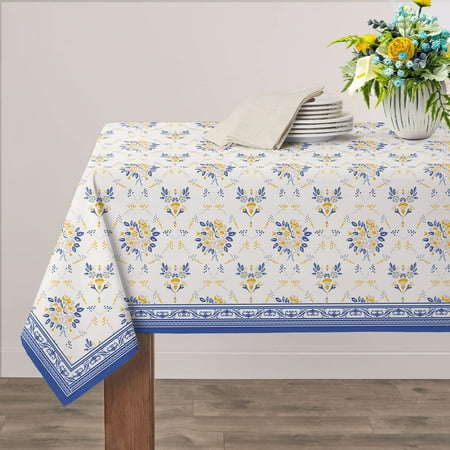 

French Country Tablecloth Floral Tablecloth Indoor/Outdoor Rectangle Tablecloth Waterproof Fabric Wrinkle Free Durable Paisley Tablecloth for Rectangle Tables 60 X 84 60 X 102 60 X 120 Inch