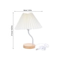 thumbnail image 2 of SHOWERORO Pleated Nightstand Desk Lamp With Wood For Small Living Spaces 1Set, 2 of 8