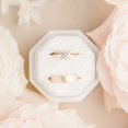 thumbnail image 5 of Velvet Jewelry Ring Box Engagement Wedding Box Keepsake Box Bridal Photo Ring Double Slots Octagon (White), 5 of 5