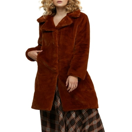 Badgely Mischka Women’s Long Faux Fur Coat