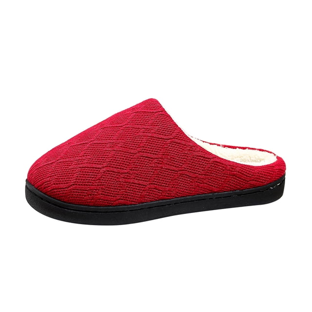 Ediodpoh Women's Winter Warm Wooden Floor Thickened Indoor Slippers Womens Slippers Red 7