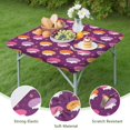 thumbnail image 4 of Cute Hedgehogs and Pioneer Flower Pattern Square Fitted Tablecloth with Elastic Edge,Square Table Cover,Washable Elastic Table Cover for Home Kitchen Party Decor 34"x34", 4 of 6