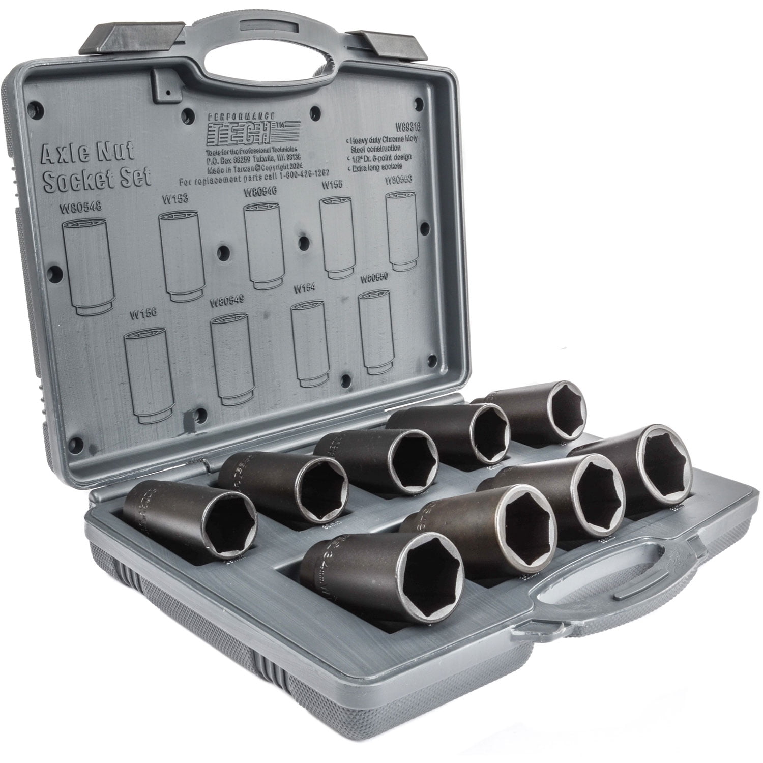 Performance Tool W89318 Axle Nut Socket Set 9-Piece