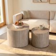 thumbnail image 3 of Tcbosik 2 Pieces Nesting Coffee Tables, 14.9 Inch Small Side Table, 18.9" Round Center Table for Small Space, Bedroom, Living Room, Amber Color, 3 of 6