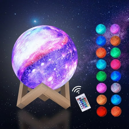 

IMMEKEY Moon Lamp Galaxy Lamp 16 Colors LED 3D Moon Light Gifts for Girls Boys Kids Women
