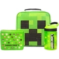 thumbnail image 1 of Creeper Face Green Lunch Bag Set (Lunch Bag, Water Bottle, Snack Pot), 1 of 8