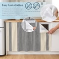 thumbnail image 5 of Grey Stripe Cabinet Curtains for Kitchen 11"W x 13"L, Modern Geometric Classic Linear Slub Fabric Texture Vanity Cabinet Curtains Magic Tape Short Curtain Decor Privacy Panel for Bathroom Laundry, 5 of 9