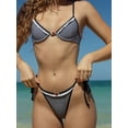 thumbnail image 6 of Yunliwuli Women Bikini Set, Flower Sleeveless Bra with Tie-up Low Waist Briefs Bathing Suit 2-piece Swimsuit, 6 of 10