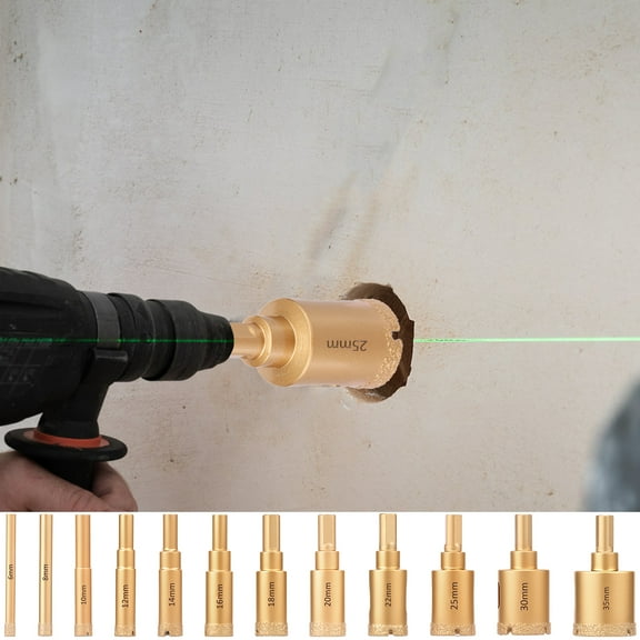 Tcwhniev 12Pcs Incisive Diamond Drill Bit Set Compact High Strength Brazing Drill Bit Set for Porcelain Tile Ceramic Stone Granite Marble Glass