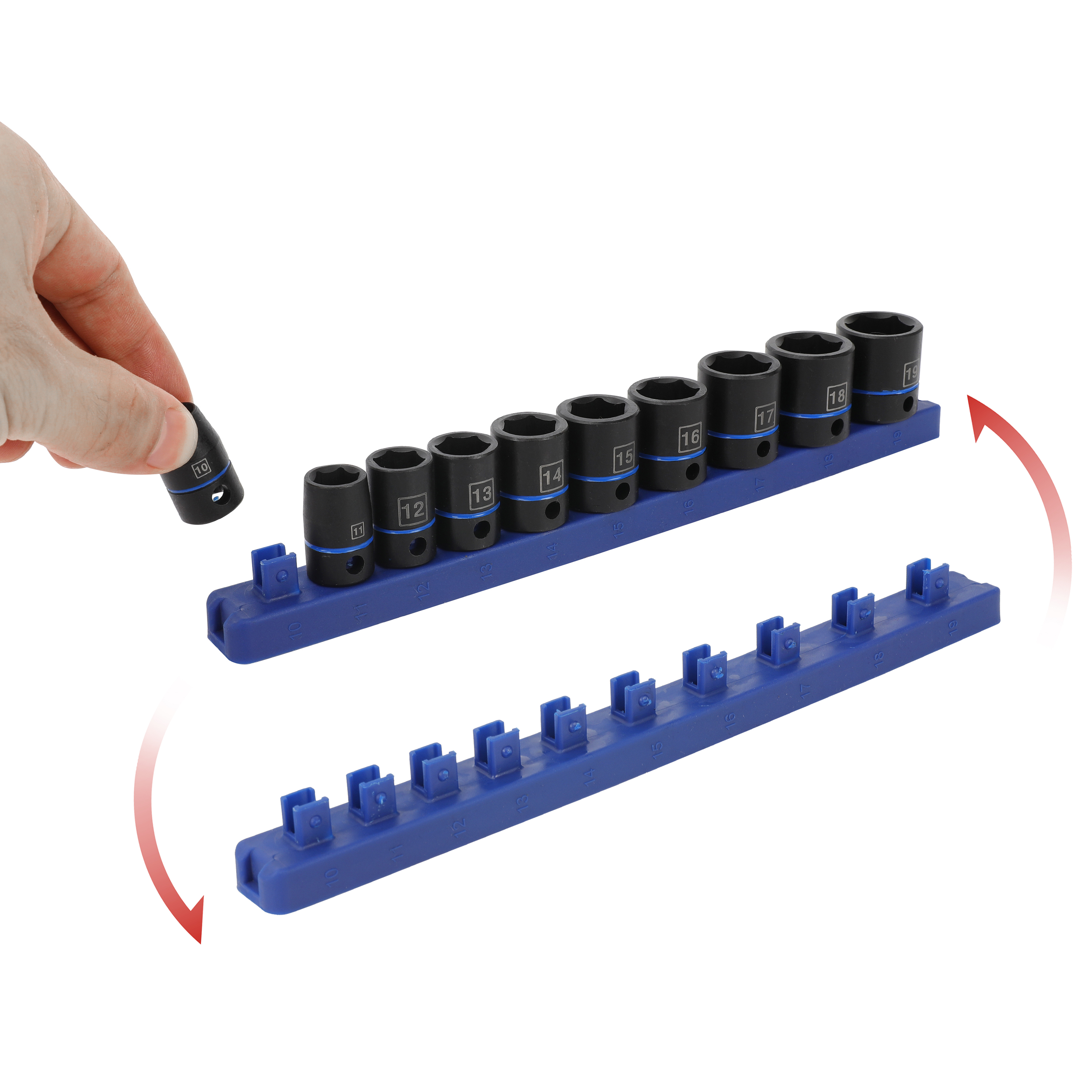 Juego de 11 piezas de dados de impacto métricos de 3/8 pulgada Hyper Tough (mm) 5