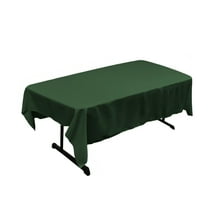 LA Linen Polyester Poplin 60 by 90-Inch Rectangular Tablecloth, Hunter Green