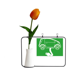 thumbnail image 1 of La línea de vehículos de enchufe de energía proteger ambiente Tarjeta de jarrón artificial de tulipanes, 1 of 3
