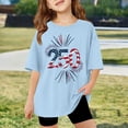 thumbnail image 2 of FYDUU T-Shirts Filles 4 Juillet T-Shirts Été T-Shirts Oversize T-Shirts Graphiques Jour de l'Indépendance T-Shirts Col Rond Manches Courtes T-Shirts Décontractés Hauts Classiques T-Shirts, 2 of 4