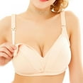 thumbnail image 1 of UP TO 15% OFF! Mother Open Breast Nursing Bra Wire Free Sleep Bra Maternity Nursing Bralette Comfort Seamless Underwear (Beige), 1 of 13